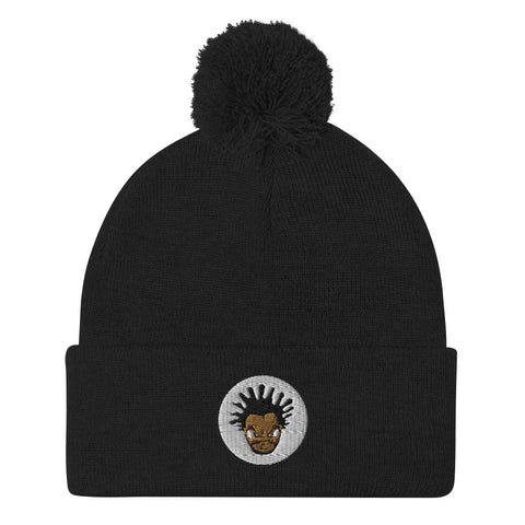 Jeru The Damaja - White Logo Pom Pom Beanie - Jeru The Damaja